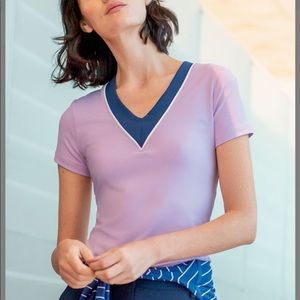 Cutter & Buck pink V neck T-shirt NWT